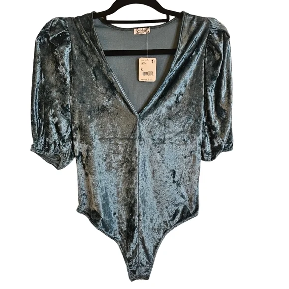 Free People Intimately NWT Don't You Wish Bodysuit in Deep Teal•Size Small•NWT - Picture 9 of 14